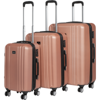 SEALEY Dellonda 3-Piece Lightweight Abs Luggage Set With Integrated Tsa Approved Combination Lock - Rose Gold | DL125 | GSF Car Parts