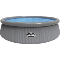 SEALEY Dellonda 15Ft Round Garden Kids Paddling Swimming Pool & Pump Grey Rattan | DL18 | GSF Car Parts
