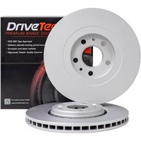 Front Vented Brake Disc Pair - 320mm Diameter DRIVETEC Fits: RENAULT LAGUNA