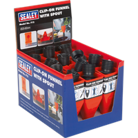 SEALEY Clip-On Funnel With Spout - Display Box Of 12 | F12 | GSF Car Parts