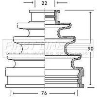 Bellow Kit Driveshaft FIRSTLINE Fits: TOYOTA STARLET