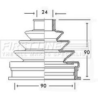Cv Boot Kit FIRSTLINE Fits: VOLKSWAGEN TRANSPORTER