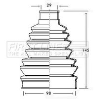 Cv Boot Kit FIRSTLINE Fits: SAAB 9-5