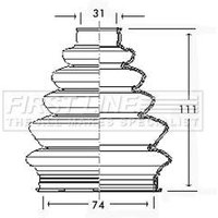 Bellow Kit Driveshaft FIRSTLINE Fits: PEUGEOT 206