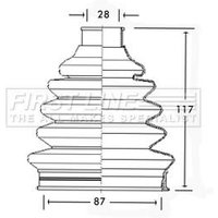 Bellow Kit Driveshaft FIRSTLINE Fits: SAAB 9-5