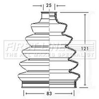 Cv Joint Boot Kit FIRSTLINE Fits: VAUXHALL MERIVA