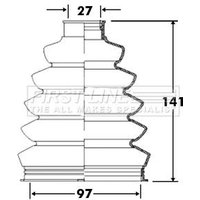 Outer Cv Boot FIRSTLINE Fits: LAND ROVER FREELANDER