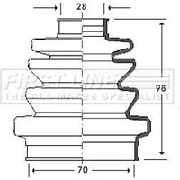 Cv Boot Kit FIRSTLINE Fits: VOLVO S70