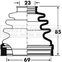 Cv Boot Kit FIRSTLINE Fits: JAGUAR / DAIMLER XJ