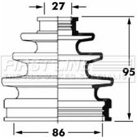 Cv Joint Boot Kit FIRSTLINE Fits: TOYOTA HILUX