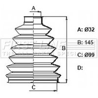 Bellow Kit Driveshaft FIRSTLINE Fits: MERCEDES ML320