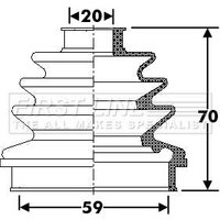 Cv Joint Boot Kit FIRSTLINE Fits: PORSCHE 911 (993)
