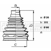 Bellow Kit Driveshaft FIRSTLINE Fits: FIAT PUNTO