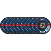 SEALEY 120Grit Flap Discs Zirconium Ø115mm Ø22mm Bore - Pack Of 10 | FD11512010 | GSF Car Parts