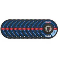 SEALEY 60Grit Flap Discs Zirconium Ø115mm Ø22mm Bore - Pack Of 10 | FD1156010 | GSF Car Parts