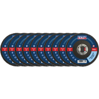SEALEY 80Grit Flap Discs Zirconium Ø115mm Ø22mm Bore - Pack Of 10 | FD1158010 | GSF Car Parts