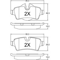Rear Brake Pad Set FRICTION1 Fits: Mini Mini Clubman One