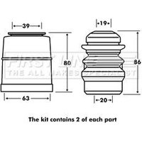Shock Absorber Dust Cover Kit FIRSTLINE Fits: AUDI S6
