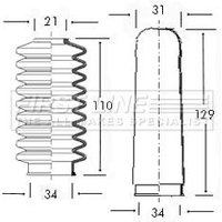 Steering Rack Gaiter FIRSTLINE Fits: VOLKSWAGEN POLO