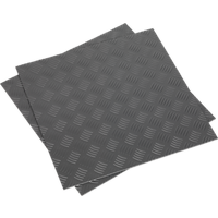 SEALEY Vinyl Floor Tile With Peel & Stick Backing - Silver Treadplate Pack Of 16 | FT1S | GSF Car Parts
