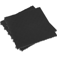 SEALEY Polypropylene Floor Tile 400 X 400mm - Black Treadplate - Pack Of 9 | FT3B | GSF Car Parts