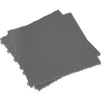SEALEY Polypropylene Floor Tile 400 X 400mm - Grey Treadplate - Pack Of 9 | FT3G | GSF Car Parts
