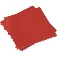 SEALEY Polypropylene Floor Tile 400 X 400mm - Red Treadplate - Pack Of 9 | FT3R | GSF Car Parts