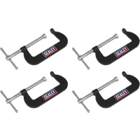 SEALEY Junior C-Clamp 4Pc Set - 76mm X 35mm | GCC02 | GSF Car Parts