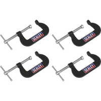 SEALEY Junior C-Clamp 4Pc Set - 51mm X 32mm | GCC06 | GSF Car Parts