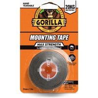 GORILLA Max Strength Indoor Mounting Tape Black 1.5M | GG1147910 | GSF Car Parts
