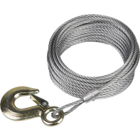 SEALEY Winch Cable/wire Rope Ø5.1mm X 10M 1350Kg Breaking Strength With Forged Hook | GWEC20 | GSF Car Parts