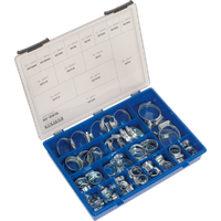SEALEY Hi-Grip® Hose Clip Assortment 81Pc Sizes Ø9.5-55mm | HCJ85AC | GSF Car Parts