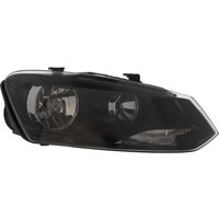 Headlamp - H7 H7 Py21w W5w - Front Right Hand - Single - Black Decor Above The Indicator; Black Inner - Twin Reflector; Electric (incl. Motor) TRUPART Fits: VOLKSWAGEN POLO