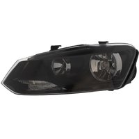 Headlamp - H7 H7 Py21w W5w - Front Left Hand - Single - Black Decor Above The Indicator; Black Inner - Twin Reflector; Electric (incl. Motor) TRUPART Fits: VOLKSWAGEN POLO