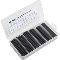SEALEY Heat Shrink Tubing Assortment 95Pc 100mm Black | HST100B | GSF Car Parts