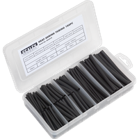 SEALEY Heat Shrink Tubing Assortment 180Pc 50 & 100mm Black | HST501B | GSF Car Parts