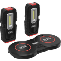 SEALEY Inspection Light (X2) 3W Cob & 1W Smd Led & Double Wireless Charging Base | LEDWCBCOMBO3 | GSF Car Parts