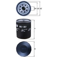 MAHLE Vauxhall And Opel Vivaro Oil Filter - Screw On | OC1397 | GSF Car Parts