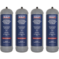 SEALEY 430G 2.2L, Disposable Argon/carbon Dioxide Gas Cylinder - Pack Of 4 | MIGMIX2.24 | GSF Car Parts