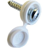 100 X White Number Plate Screw & Cap JRP Fits: FORD MONDEO