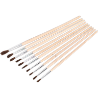 SEALEY Touch-Up Paint Brush Assortment 10Pc Wooden Handle | PB2 | GSF Car Parts