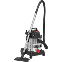 SEALEY Vacuum Cleaner Industrial Wet & Dry 20L 1250W/230V Stainless Drum | PC200SD | GSF Car Parts
