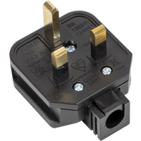 SEALEY Black 13A Heavy-Duty Plug | PL/13/3S | GSF Car Parts