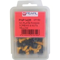 No.plate Sscrew/nut Yellow (50 Pack) PEARL Fits: FORD MONDEO
