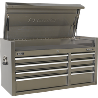 SEALEY Topchest 8 Drawer 1055mm Extra-Wide Stainless Steel Heavy-Duty | PTB104008SS | GSF Car Parts