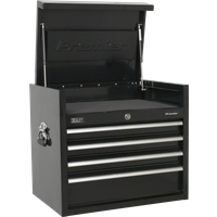 SEALEY Topchest 4 Drawer 660mm Heavy-Duty Black | PTB66004 | GSF Car Parts