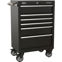 SEALEY Rollcab 6 Drawer 675mm Heavy-Duty Black | PTB67506 | GSF Car Parts