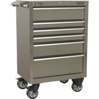 SEALEY Rollcab 6 Drawer 675mm Stainless Steel Heavy-Duty | PTB67506SS | GSF Car Parts