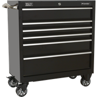 SEALEY Rollcab 6 Drawer 930mm Heavy-Duty Black | PTB93006 | GSF Car Parts