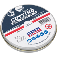 SEALEY Cutting Disc Ø115 X 1.2mm Ø22mm Bore Pack Of 10 | PTC11510CET | GSF Car Parts